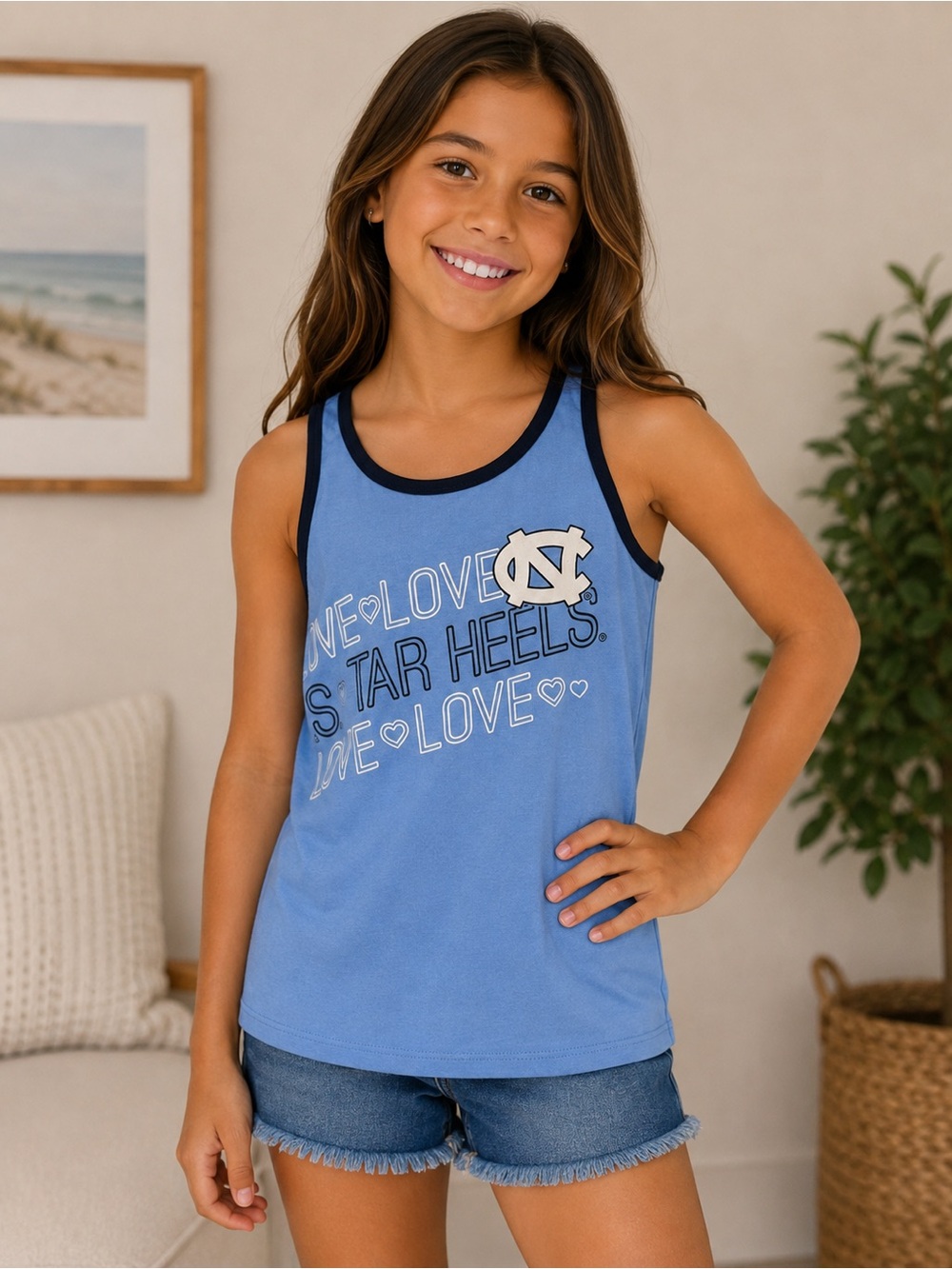UNC Tar Heels Girls Tank Top Size 6/6X Carolina Blue NWT